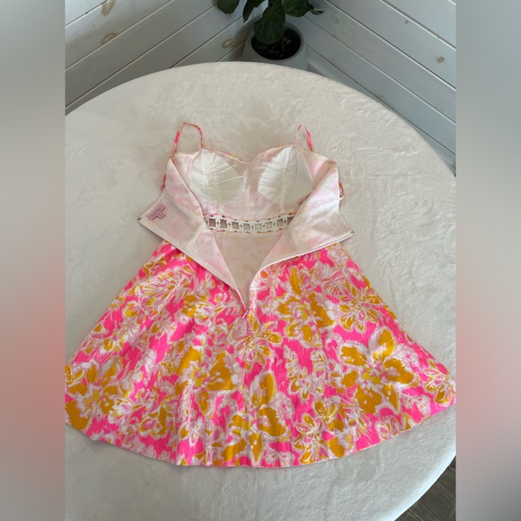 Lilly Pulitzer Size 6 Lenore Lace Cutout Dress Spaghetti Straps Floral - Picture 13 of 17